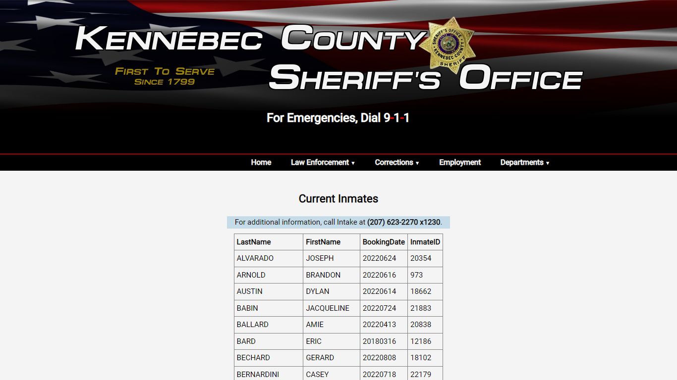 Current Inmates - Kennebec County Sheriff's Office