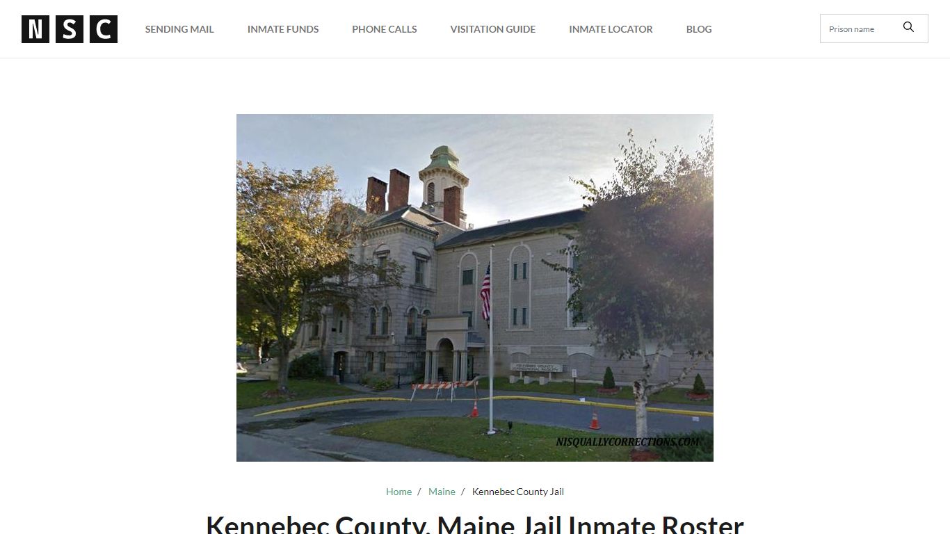 Kennebec County, Maine Jail Inmate Roster